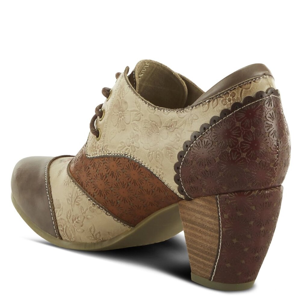 L'ARTISTE ADELVICE FLEUR SHOES GREY MULTI BROWN FLOWER OXFORD LOAFER 9 FIT SMALL - Picture 3 of 7
